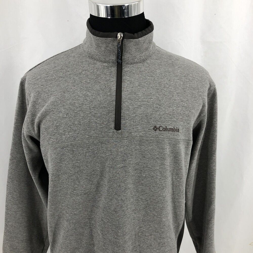 Columbia Omni-Sheild Schuss Half Zip Shirt Sweatshirt UPF50 Gray AM6666 Large